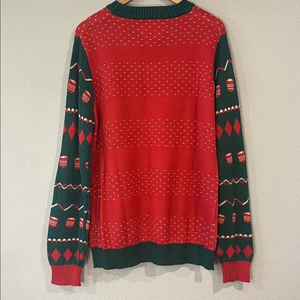 Tipsy Elves beer pong ugly Christmas sweater L - Picture 2 of 8